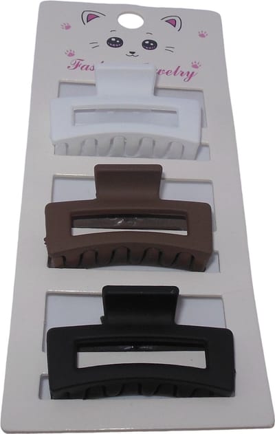 Haarklem wit-bruin-zwart set van 3 stuks.