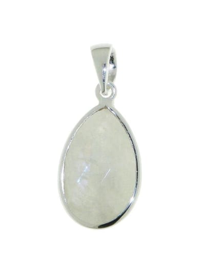 SilverGems Zilveren hanger met facet geslepen Regenboog Maansteen edelsteen