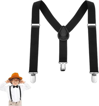 Verstelbare elastische Y-vormige bretels voor kinderen, unisex, met verstelbare banden in zwart, ideaal voor feesten en dagelijkse outfits