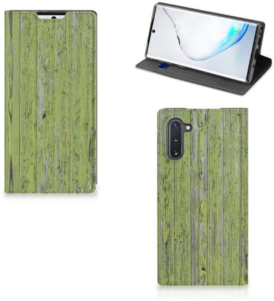 Samsung Galaxy Note 10 Book Wallet Case Green Wood
