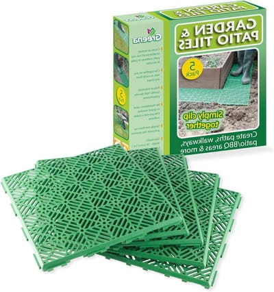 Tuintegels - Pad aanleg - Tuinieren - Eenvoudige montage - 5 stuks - Zwart