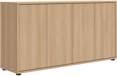 mokebo Groot Dressoir Eiken (136x73 cm) 'Die Horizontale' - Houten Kast met 4 Deuren, Made in Germany, Modern Dressoir, Matte Halkast, Bijzetkast of Woonkamerkast