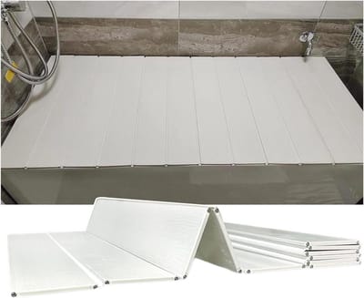 Badkuip lade - Bad plank Bad deksel - Ontspannen badderen - Opvouwbaar PVC ontwerp - 66 x 95 cm - Wit