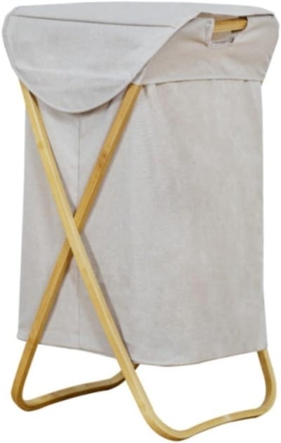 Wasmand - Wasbox Kledingmand - Ruimte Opruimen - Opvouwbaar X-frame - 39x39x70cm - Beige