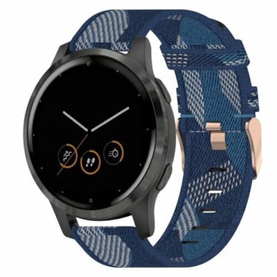 By Qubix - geschikt voor Huawei Watch GT 6 / GT 7 - 41mm - Canvas nylon bandje - Blauw