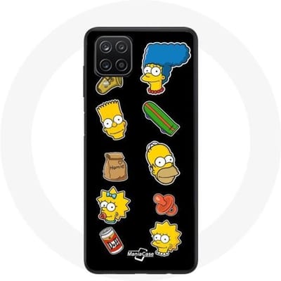 Hoesje - Maniacase - Samsung Galaxy A12 - Flexibel - The Simpsons - Zwart zwart