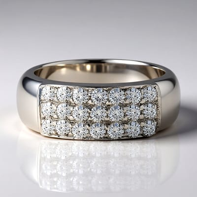 Cavill - 925 Sterling Zilver Ring met 21 Witte Topaas Rond 0,801 ct - Elegante Braziliaanse Edelstenen Ring voor Dames - Modern en Stralend