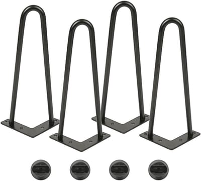 Set van 4 Zwarte Metalen Tafelpoten voor Meubels 30 cm Hoog