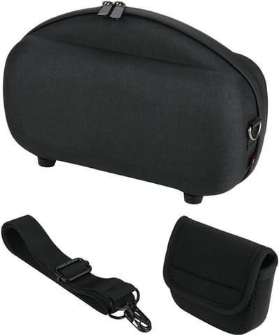Beschermhoes Speaker - Draagbare Opbergtas - Muziek Luisteren - Verstelbare Schouderband - 27.5 x 17.5 x 11.5 cm - Zwart