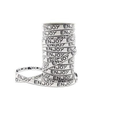 Armbandjes Lint - Festival lint - Enjoy lint - Lint wit-zwart - 25 meter