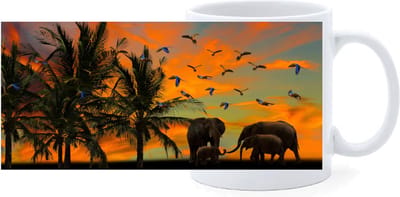 Beker - Olifant Savannah Sunset