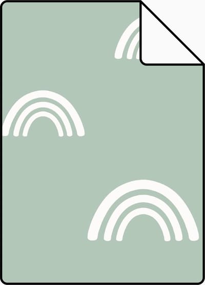 Proefstaal ESTAhome behang regenboogjes mintgroen - 26.5 x 21 cm - 139439-S