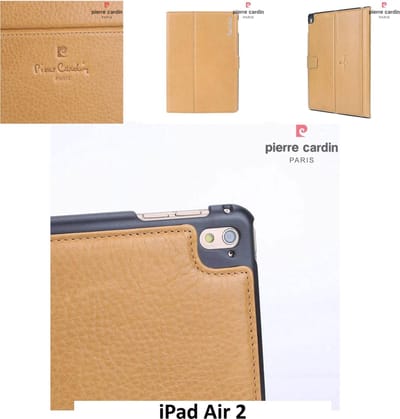 Pierre Cardin Apple Geel Book Case hoesje iPad Air 2 - Smart Case - Tablethoes
