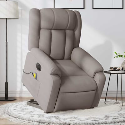 vidaXL - Sta-op-massagestoel - elektrisch - verstelbaar - stof - taupe