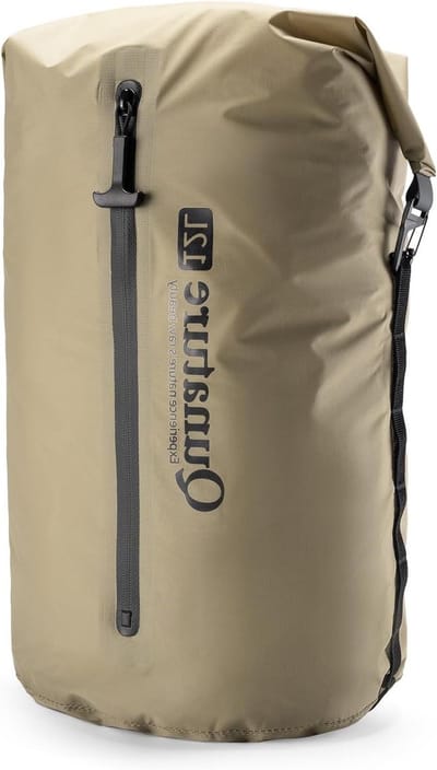 Waterdichte Fietsstuurtas - Opbergtas Compressie - Minimalistisch Reizen - Volledig Afgedichte Rits - 12 Liter - Khaki
