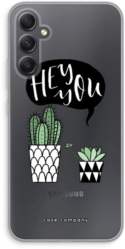 Case Company® - Hoesje geschikt voor Samsung Galaxy A34 hoesje - Hey you cactus - Soft Cover Telefoonhoesje - Bescherming aan alle Kanten en Schermrand