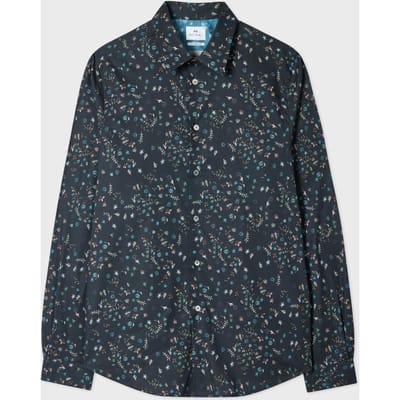 Paul Smith Ls Tailored Fit Shirt Very Dark Navy Maat: M | Zakelijke Overhemden Outlet | Heren | Blauw