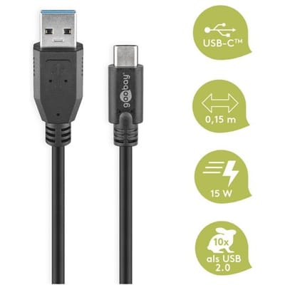 Goobay USB-C naar USB kabel - USB3.0 - 0,10 meter