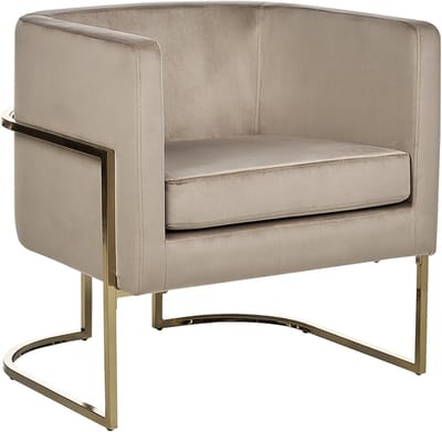SIRKKA - Fauteuil - Taupe - Fluweel
