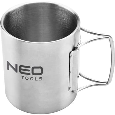 NEO TOOLS dubbelwandige reismok 320 ml - roestvrij staal, incl. Geval