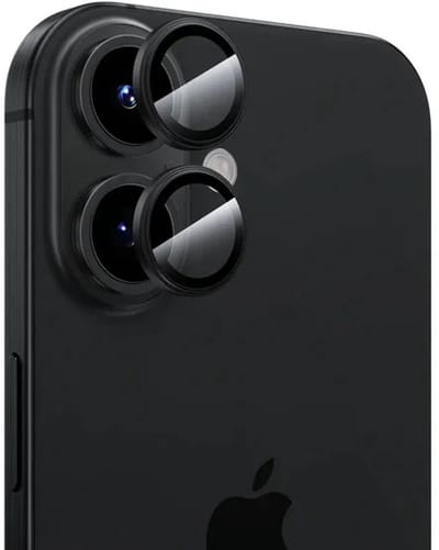 Mobile5 - Apple iPhone 16 en 16 Plus - Camera lens protector - Zwart