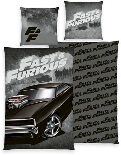 Dekbedovertrek Fast & Furious 135x200 cm incl 1 sloop 80x80 cm