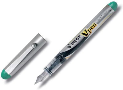 Pilot vulpen V-Pen Silver groen 12 stuks
