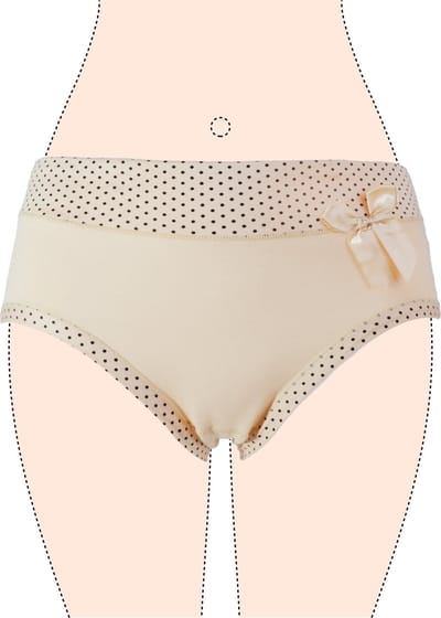 Dames slips 3 pack effen met stippel beige M