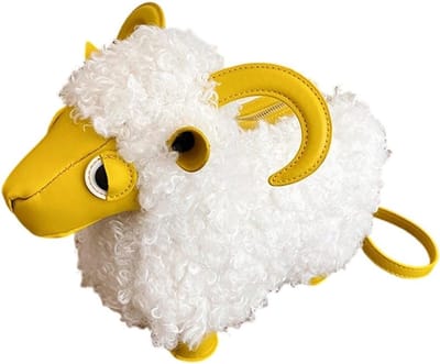 Leuke schapen tas - Dieren handtas - Dagelijks gebruik - Zachte PU lederlook - 30x12x15 cm - Geel