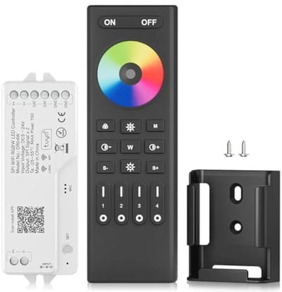 2.4G WiFi SPI RGBW LED Controller met Afstandsbediening - Compatibel met Tuya App & Stembediening voor RGBW LED Strips