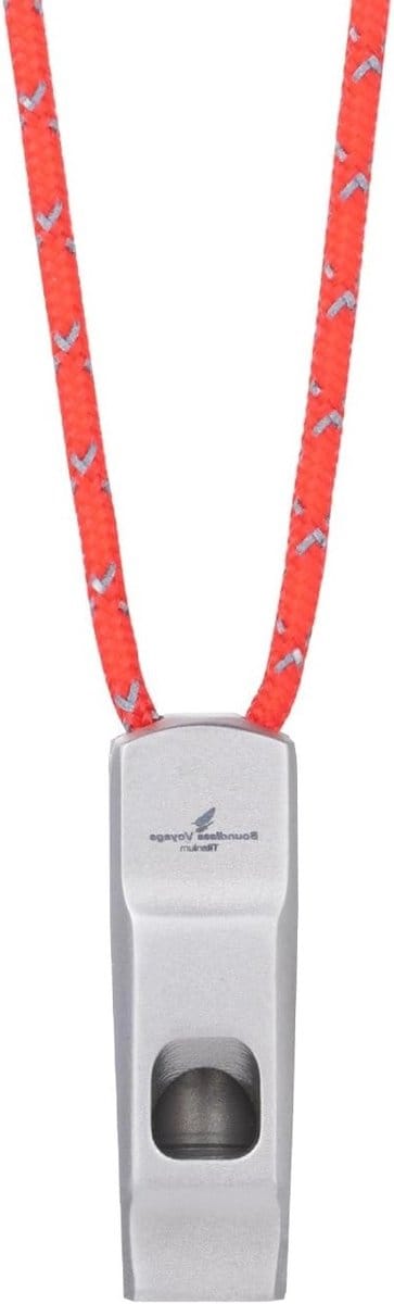 Titanium Fluit voor Noodsituaties - Overlevingsuitrusting met Lanyard, Hard Geluid voor Buitenactiviteiten, Kamperen, Wandelen en Sporttraining - 1 stuk, Grijs