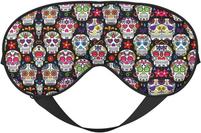 Bloem Schedels Masker - Zacht Oogmasker - Ontspannen Slapen - Omkeerbaar Ontwerp - 10 x 20 cm - Kleurrijk