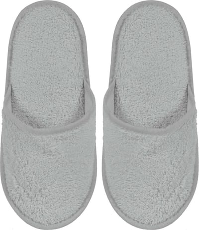 Badslippers Badstof Uni Pure met Zool Lichtgrijs Maat 38 - 1 Paar