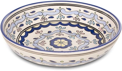 Dishes & Deco Schaal - Jatte Nour Blauw - Handbeschilderd Keramiek - ø 25 cm