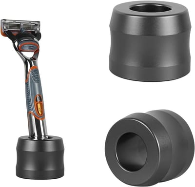 Aluminium Scheermes Stand voor Mannen, 2 Stuks, Geschikt voor Fusion 5 en ProGlide, Ideaal voor Badkamer en Werkbladen, Opening van 22mm