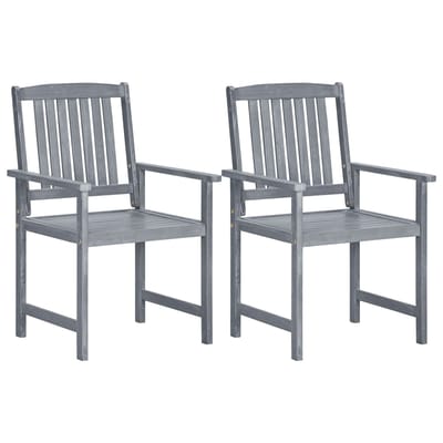 vidaXL - Tuinstoelen - 2 - st - massief - acaciahout - grijs
