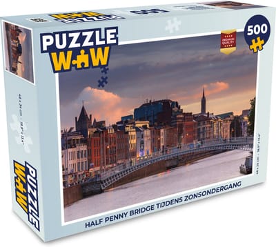 Puzzel Half Penny Bridge tijdens zonsondergang - Legpuzzel - Puzzel 500 stukjes