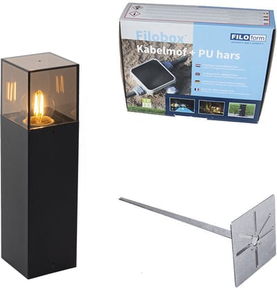 QAZQA denmark - Moderne Staande Buitenlamp | Staande Lamp voor buiten - 1 lichts - H 30 cm - Zwart - Buitenverlichting