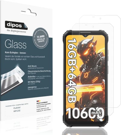 dipos – 2x Matte Pantserfolie geschikt voor Oukitel WP23S | 9H Screenprotector