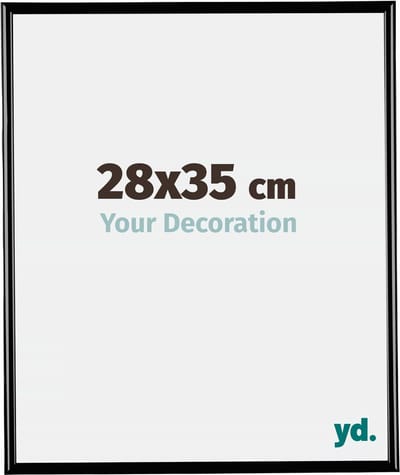 Your Decoration - Fotolijst 28x35 cm - Kunststof - Zwart Hoogglans - Bordeaux