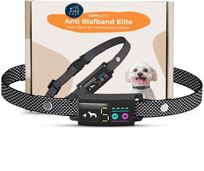 Sompets® Anti Blafband voor Kleine & Middelgrote Honden - Anti Blaf Apparaat Zonder Schok - Oplaadbaar & Waterdicht - Met LED Display - Opvoedingshalsband
