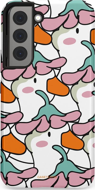 Casetastic Hoesje Geschikt voor Samsung S22 - Stijlvolle Beschermende Duo-layer Case - Bloempjeshoed