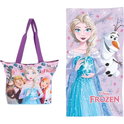 Frozen strandset; strandlaken en strandtas