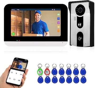 Video Deurbel met 7 Inch Touchscreen en IR Nachtzicht - Slimme Intercom met App Ontgrendeling