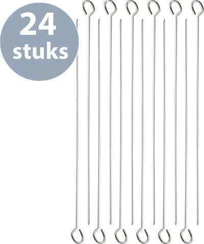 ForDig Barbecue spiezen (24 stuks) 28 cm - BBQ spiezen set - Spiezen voor marsmallows - Vleesspiezen - Vleespennen - Saté prikkers