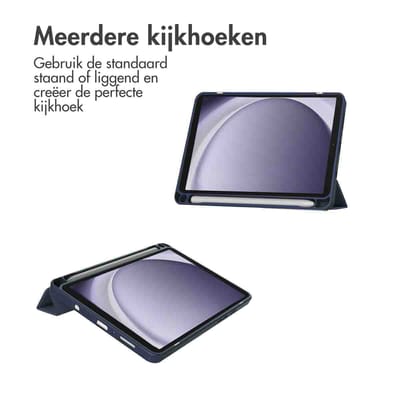 imoshion Tablet Hoes - Geschikt voor Samsung Galaxy Tab A9 8.7 inch - Trifold Hardcase Bookcase - Donkerblauw