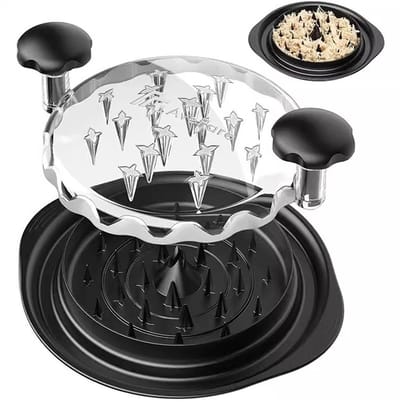 WiseGoods Premium Handmatige Kip Shredmachine - Vleesversnipperaar - Kunststof Zwart 25X25X8.5CM - Koken - Keukengerei - Kookgerei