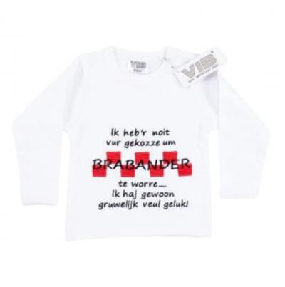 VIB® - Rompertje prematuur puxe katoen - Brabander wit (3-6 m) - Babykleertjes - romper - rompertjes - rompertjes met tekst - baby cadeau - baby aankondiging - overslagromper
