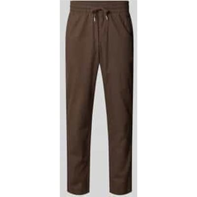 Straight fit linnenbroek met elastische band Model 'Barton'