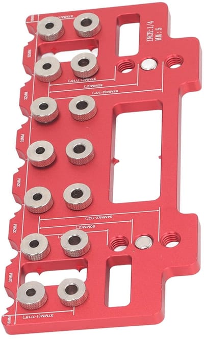 Dailygoods- Kasthandvat Aluminium - Boorsjabloon 5mm/6,35mm - Positioneringspennen - Scharnierinstallatie - Duurzaam - Slijtvast - Boorjabloon